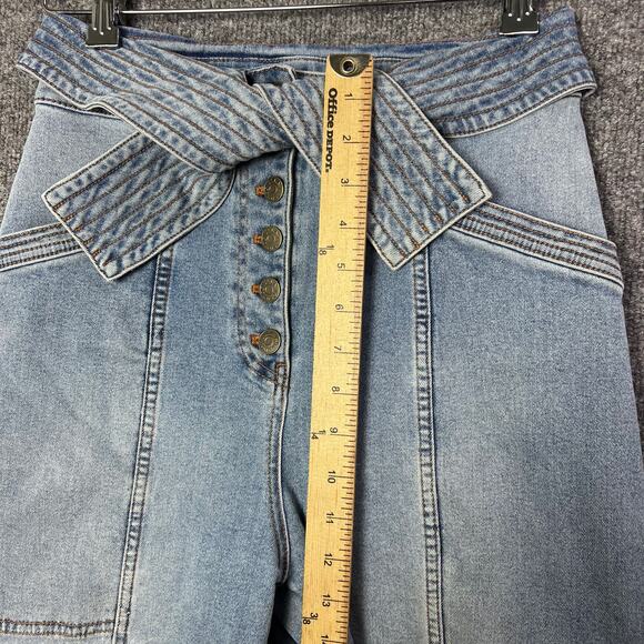 Ulla Johnson Otto Tie Waist Crop Jeans Ultra High Rise High Waisted Sz 2 - Picture 9 of 12